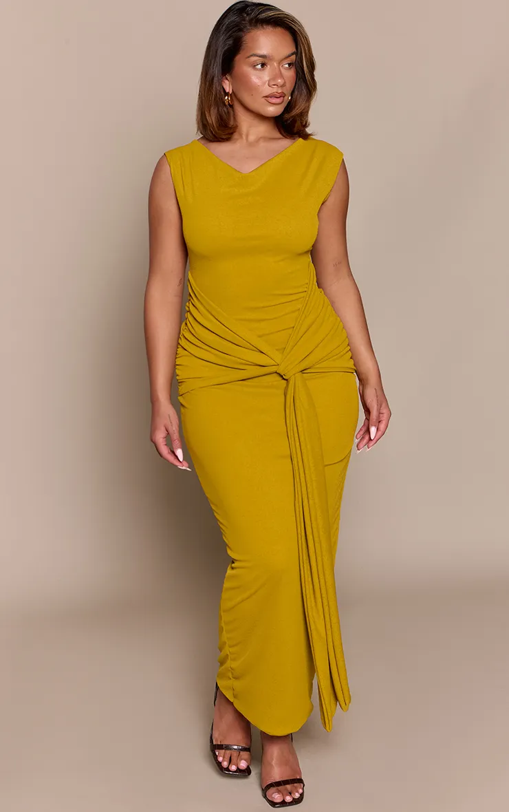 SHAPE ONION SKIN DRAPE DETAIL MAXI DRESS
