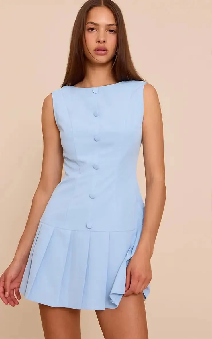 Baby Blue Shift Midi Dress