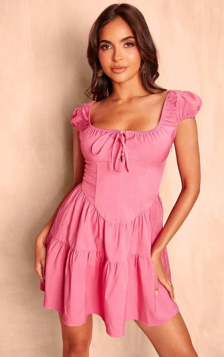 Hot Pink Corset Dress