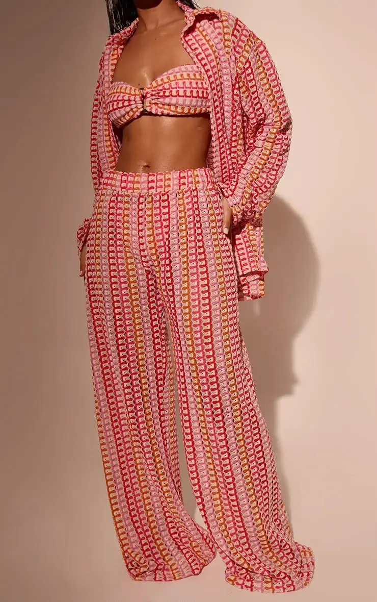 Multi Crochet Floaty Beach Trousers