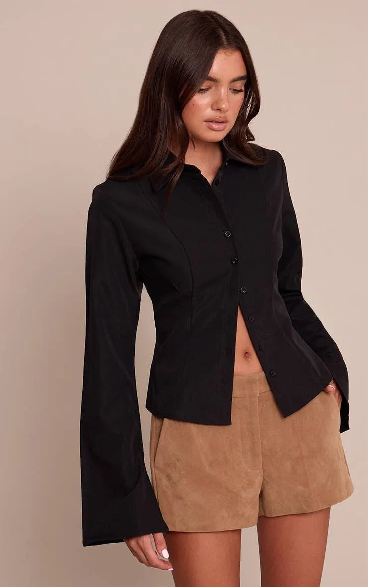 Black Soft Touch Low Rise Maxi Skirt