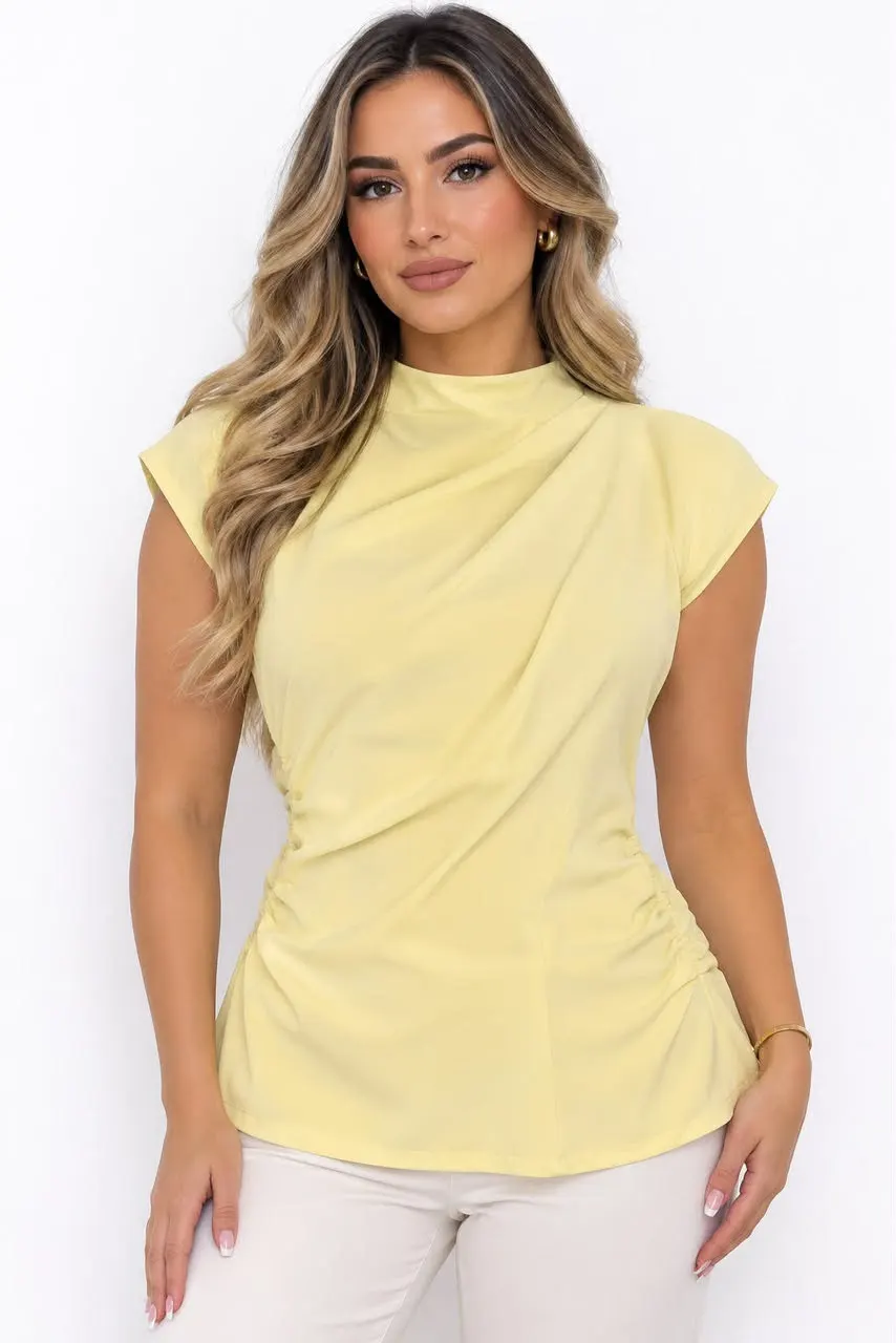 Yellow High Neck T-Shirt